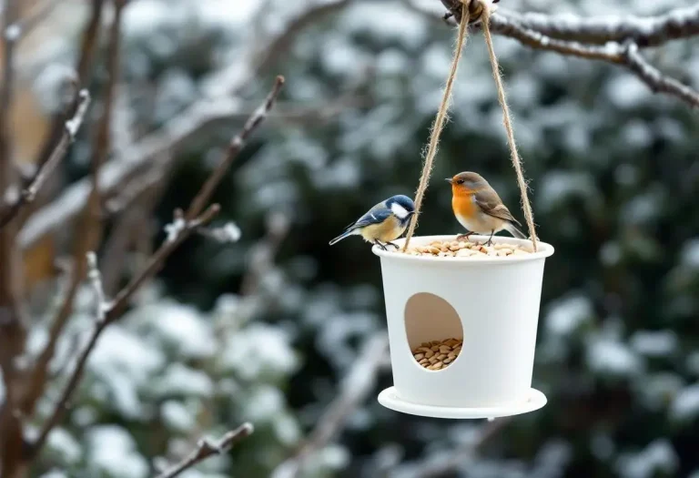 Arrêtez de jeter ce petit pot en plastique : il devient la mangeoire préférée des oiseaux cet hiver