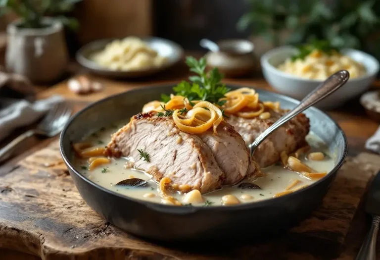 Ce rôti de porc cuit au lait est si fondant qu’on le coupe à la cuillère Ce rôti de porc cuit au lait est si fondant qu’on le coupe à la cuillère