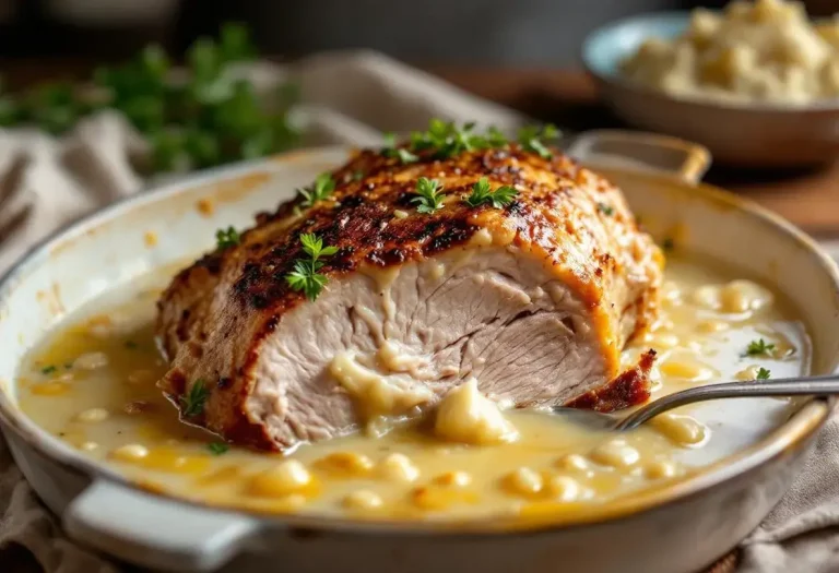 Ce rôti de porc cuit au lait est tellement fondant qu’on le coupe à la cuillère Ce rôti de porc cuit au lait est tellement fondant qu’on le coupe à la cuillère