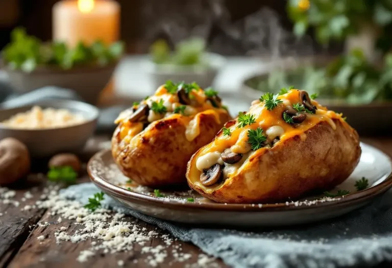 Envie d'un plat ultra doudou pour l’hiver ? Découvrez les pommes de terre farcies aux champignons, herbes fraîches et fromage !