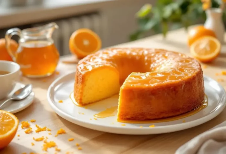 Gâteau à l’orange tout simple, imbibé d’un sirop chaud pour un moelleux irrésistible