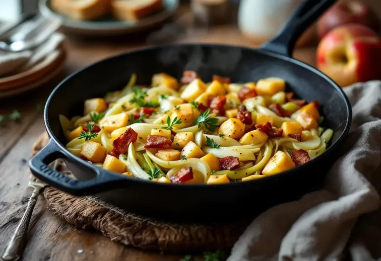 « Je la prépare en 10 minutes pour toute la famille » : ma poêlée poireaux-pomme-lardons ultra gourmande et rapide