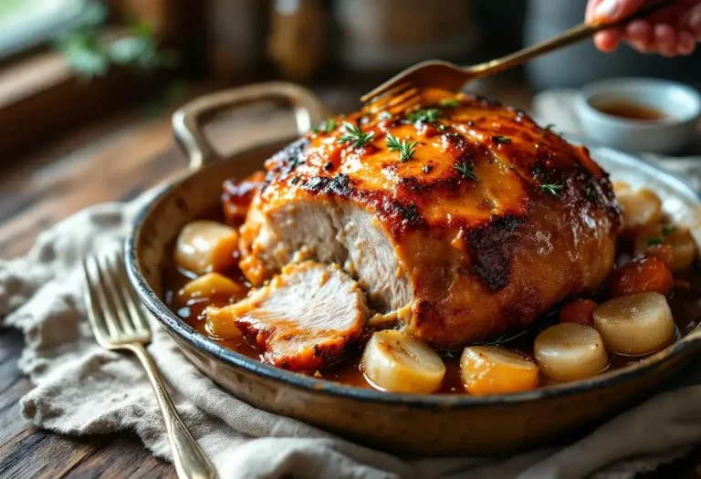 Rouelle de porc caramélisée au miel : cuisson lente au four, viande ultra fondante Rouelle de porc caramélisée au miel : cuisson lente au four, viande ultra fondante