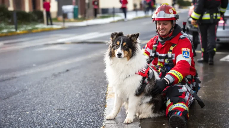 Lors d'une cérémonie traditionnelle, ce chien pompier reçoit une héroïque et inattendue distinction en Lot-et-Garonne