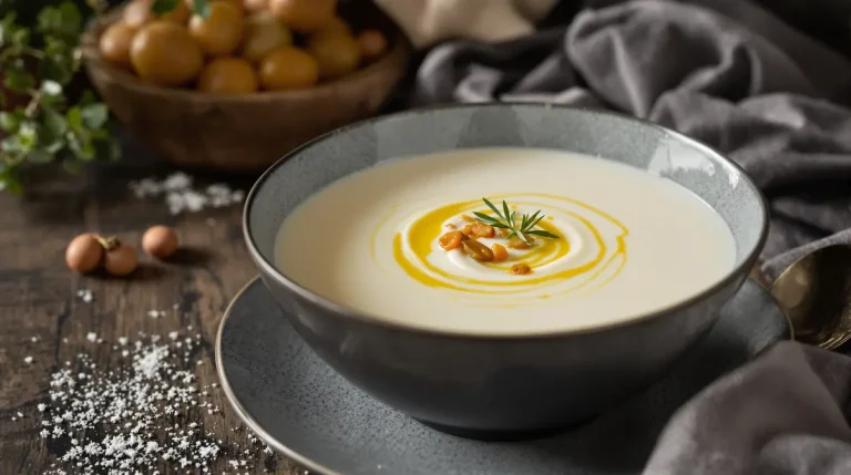 Une de mes soupes préférées : un velouté blanc ultra fondant, plein de goût et vraiment bon pour la santé